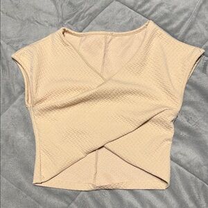 Elegant Beige Wrap Top